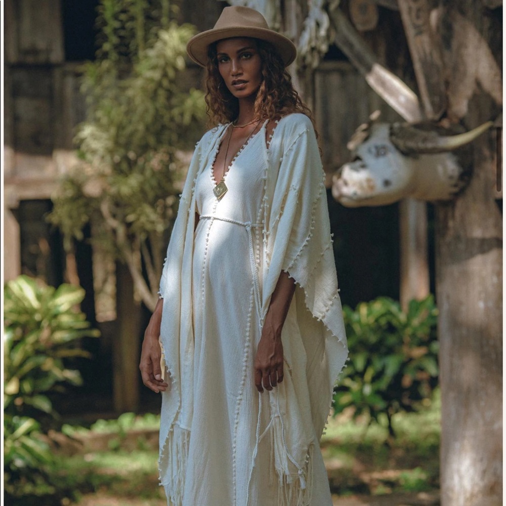 Bridal Poncho Robe • Boho Cape for Women • Bohemian Kimono